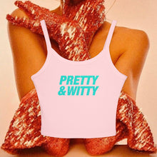 Load image into Gallery viewer, Pretty & Witty Spaghetti Tank Top (Blue)