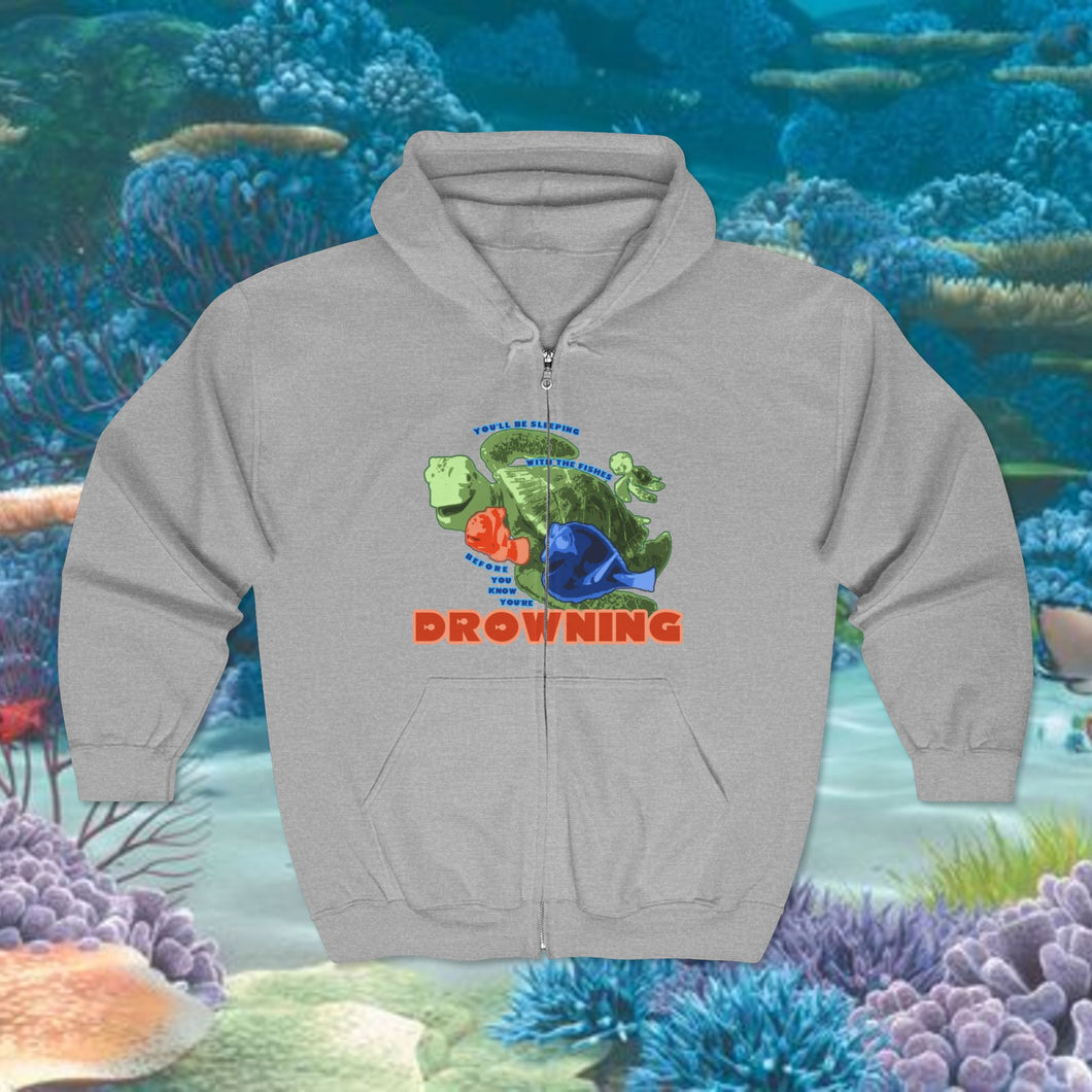 Sleeping With Fishes Zip Up Hoodie