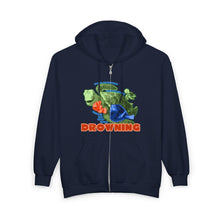 Load image into Gallery viewer, Sleeping With Fishes Zip Up Hoodie
