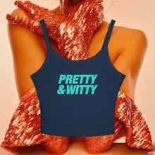Load image into Gallery viewer, Pretty &amp; Witty Spaghetti Tank Top (Blue)
