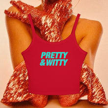 Load image into Gallery viewer, Pretty &amp; Witty Spaghetti Tank Top (Blue)
